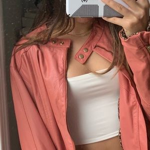 Pink leather jacket